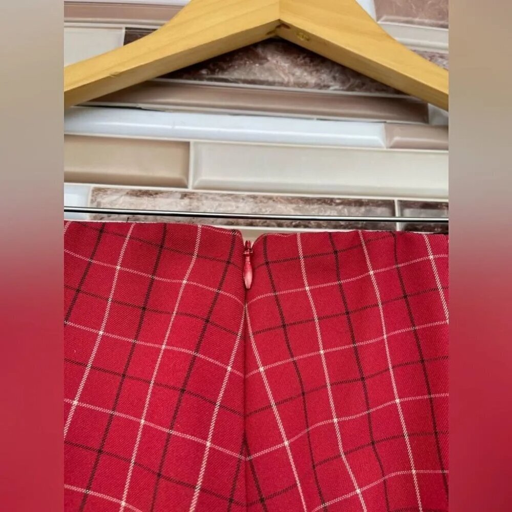 Rag & Bone Red Multi Simone High Rise Plaid Pants size 2 - Picture 7 of 12